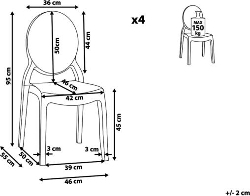 Set of 4 - Merton Acrylic Ghost Dining Chairs image 3