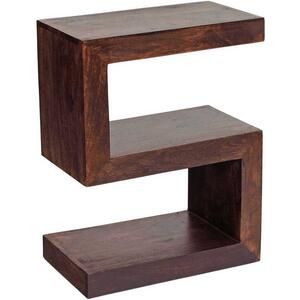 Dakota Dark Wood Mango S Shape Display Unit Rustic Hardwood