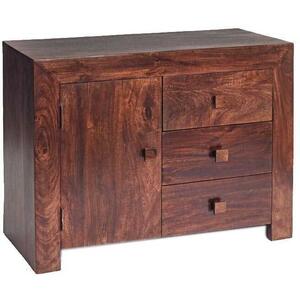 Dakota Mango Dark Hardwood 3 Drawer 1 Door Sideboard