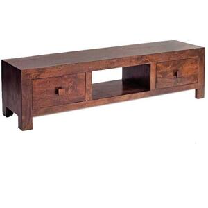 Dakota Dark Mango Hardwood Media TV Unit - Walnut 