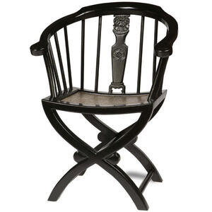 Cross Legged Armchair, Black Lacquer by Shimu