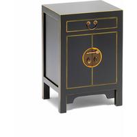 Small Black Satin Cabinet - with gilt edges by NS Living