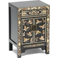 Small Black Decorated Cabinet - with gilt Butterfly Motifs by NS Living