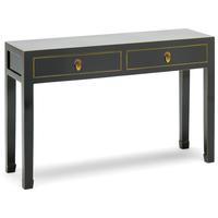 Large Black Satin Console - with gilt edges by NS Living