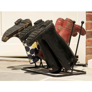 Five Pair Black Steel Boot Rack