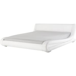 Leather EU Super King Bed White AVIGNON by Beliani