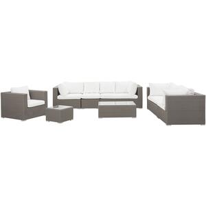 Sofa Set MAESTRO PE Rattan Taupe by Beliani