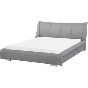 Fabric EU King Size Bed Grey NANTES by Beliani