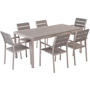 Dining Set 6 Seater Synthetic Material Grey VERNIO by Beliani