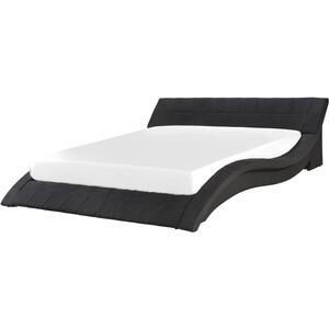 Fabric EU Super King Size Bed Black VICHY by Beliani