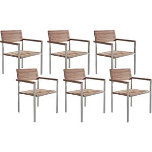 Set of 6 Chairs Wood Light Wood VIAREGGIO by Beliani