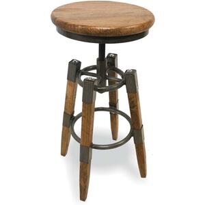 Industrial Vintage Swivel Stool Wood and Metal