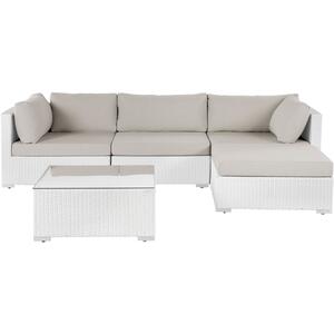 SANO 4 Seater Polyrattan Garden Corner Sofa & Table Set