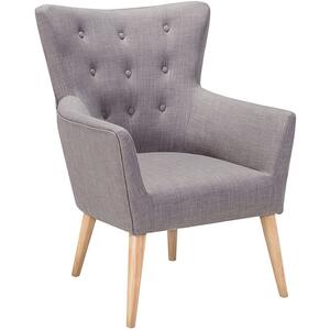 ANGEN Retro Buttoned Grey Scandi Armchair