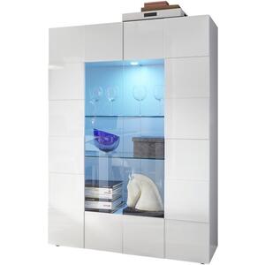 Treviso Two Door Display Cabinet - Gloss White with Optional Spotlight