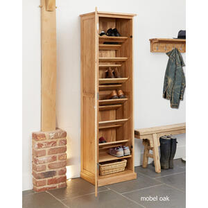 Mobel Oak Tall Shoe Cupboard Modern Design