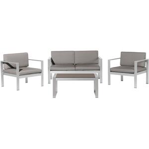 Sofa Set SALERNO Aluminium Dark Grey 4 Seater by Beliani