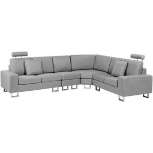 Corner Sofa STOCKHOLM Fabric Light Grey Left Hand by Beliani