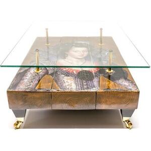 Queen Boho Coffee Table with Glass Top by Cappa E Spada