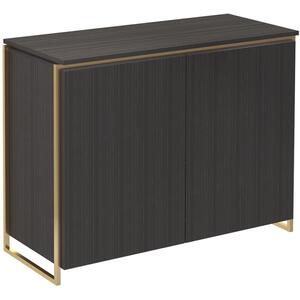 Federico 2 Door Sideboard - Black or Grey Wood with Metal Accent