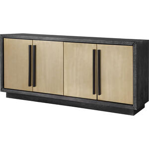 Camden Black & Brushed Brass/Steel Sideboard 4 Doors