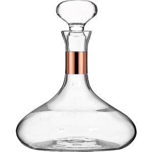 Ships Glass Classic Decanter 1 Litre with Copper Gold Stripe