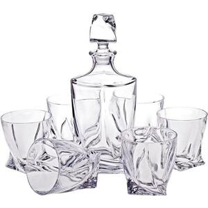 Quadro Glass Decanter 850ml + 6 Glasses Set