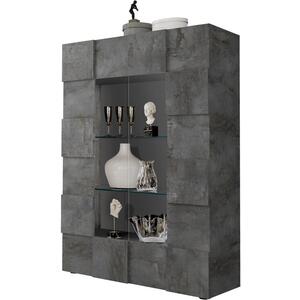 Treviso Two Door Display Cabinet - Anthracite Finish by Andrew Piggott Contemporary Furniture