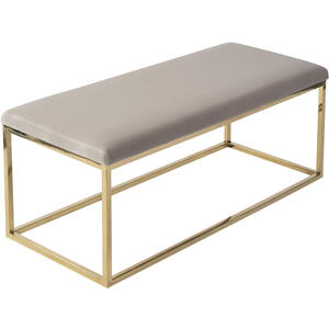 Loft Limestone Velvet Bench with Gold Frame