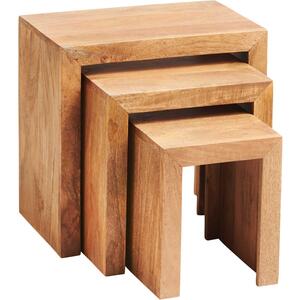 Toko Light Mango Wood Nest of 3 Tables