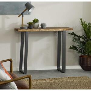 Baltic Live Edge Rustic Console Table - Acacia Wood & Metal