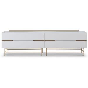 Alberto 4 Drawer Low Sideboard - Matt White or Grey