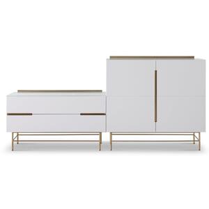 Alberto 2 Door 2 Drawer Combination Sideboard - Matt White or Grey