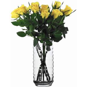 Glass Ribbed Flower Vase 26.5cm