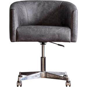 Feynman Swivel Chair Antique Ebony 640x620x710mm by Gallery Direct