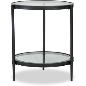 Adlon Round Glass Side Table in Dark Brown or Brass