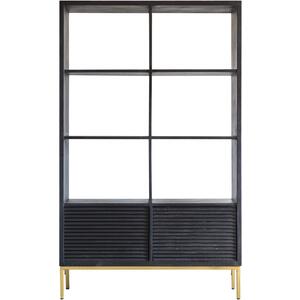 Ripple Black Mango Wood 2 Door Open Display Unit