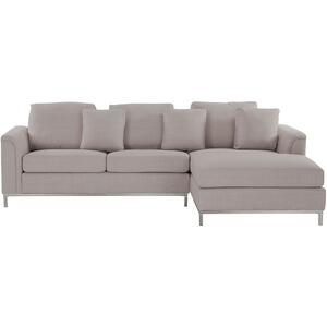 Left-Hand Corner Sofa OSLO Fabric Beige Left Hand by Beliani