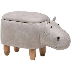 HIPPO Faux Leather Stool - Grey or Brown