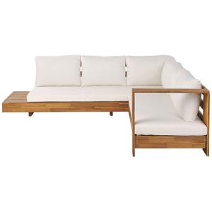 Corner Sofa MARETTIMO Certified Acacia Wood Off-White by Beliani