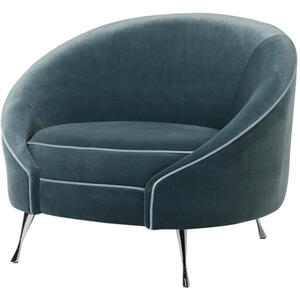 Teal Velvet Curve Back Chair