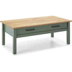 Miranda Painted Wood Coffee Table - Matt Green / Waxed Pine by Andrew Piggott Contemporary Furniture