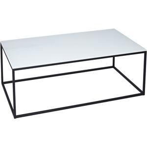 Kensal Rectangular Coffee Table 110 x 60cm - White/Black Top & Metal Base