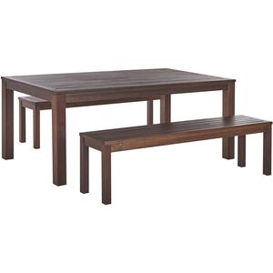 Dining Set 6 Seater Wood Dark Wood TUSCANIA by Beliani