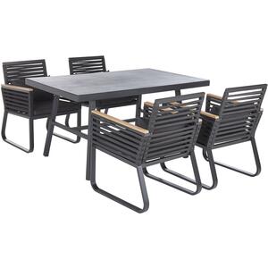 Dining Set 4 Seater Glass Black CANETTO by Beliani