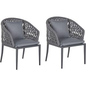 Set of 2 Chairs Metal Grey LIPARI by Beliani