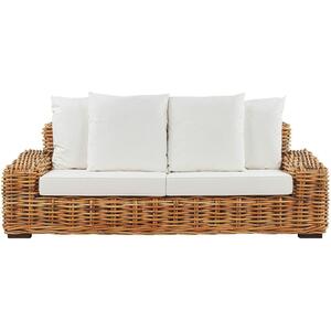 3 Seater Sofa 3 Seater Rattan Natural FORLI by Beliani