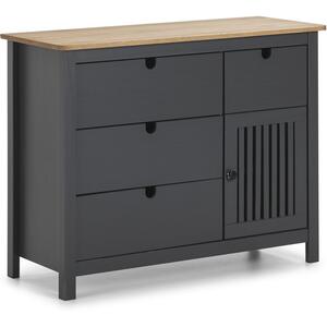 Bruna Painted Wood Chest of Drawers - Matt Grey and Natural Finish by Andrew Piggott Contemporary Furniture