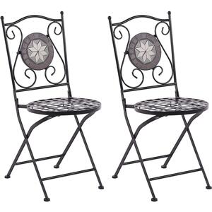 Set of 2 Chairs Metal Black CARIATI by Beliani