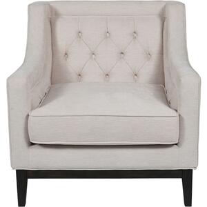 Theodore Buttoned Armchair in Ivory Fabric by The Arba Furniture Company